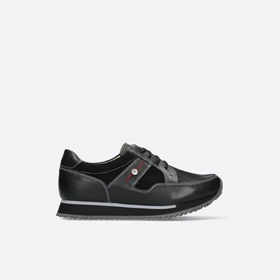 Black Wolky E-walk Women's Lace Up Shoes | HVDU74630