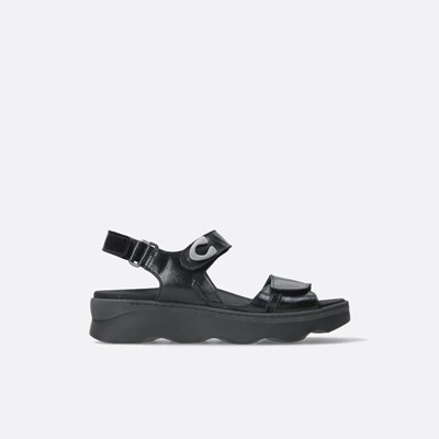 Black Wolky Medusa Women's Sandals | WLGP41320