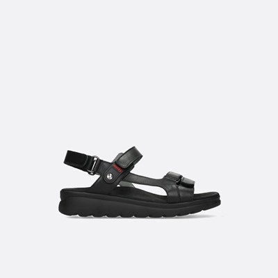 Black Wolky Mile Women's Sandals | GZYE34781