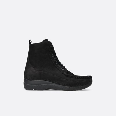 Black Wolky Roll Boot Women's Lace Up Shoes | HFCG72458