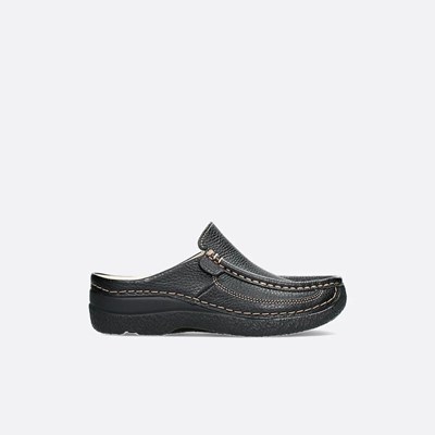 Black Wolky Roll Women's Slides | BATM92315