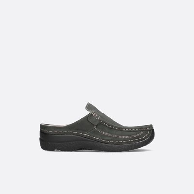 Black Wolky Roll Women's Slides | MCJQ64810