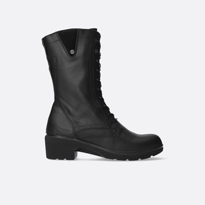 Black Wolky Shan Women's Biker Boots | QGLK48027