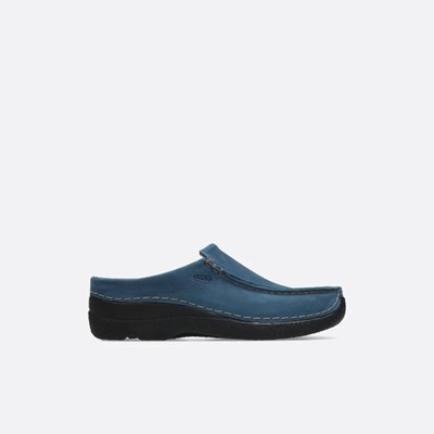 Blue Wolky Seamy Women's Slides | BKJZ40763