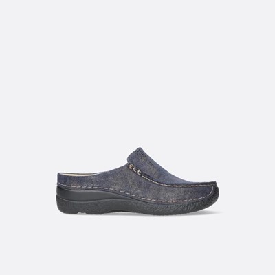 Blue Wolky Seamy Women's Slides | CJAE67510