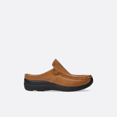 Brown Wolky Roll Vegan Women's Slides | ZXRI67940