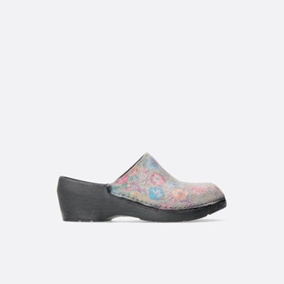 Flower Grey Brown Wolky Pro-clog Women's Clogs | KXQA40395