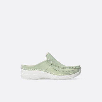 Green Wolky Roll Women's Slides | HQRY34270