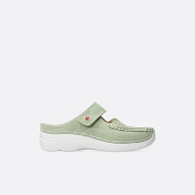 Green Wolky Roll Women's Slippers | COAV29403