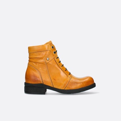 Orange Wolky Center Xw Women's Biker Boots | BUDS97053