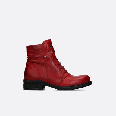 Red Wolky Center Xw Women's Biker Boots | IPAX89724