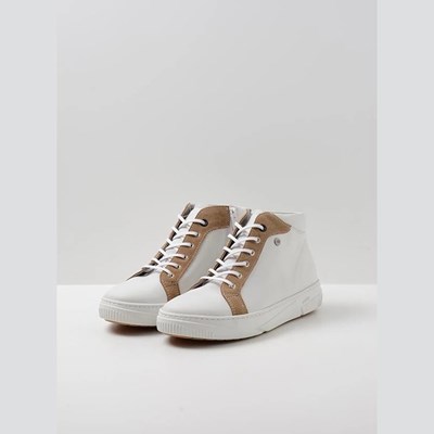 White / Beige Wolky Compass Women's Sneakers | FXZT81693