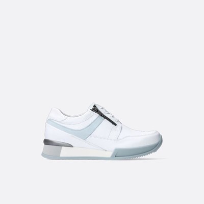 White / Blue Wolky Field Women's Sneakers | BEQC15309