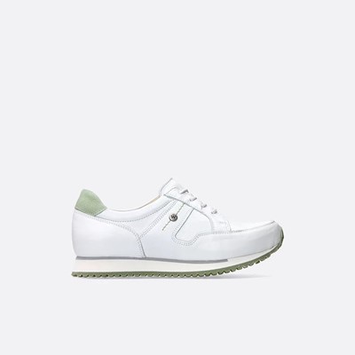 White / Green Wolky E-walk Women's Walking Shoes | HFGE62735