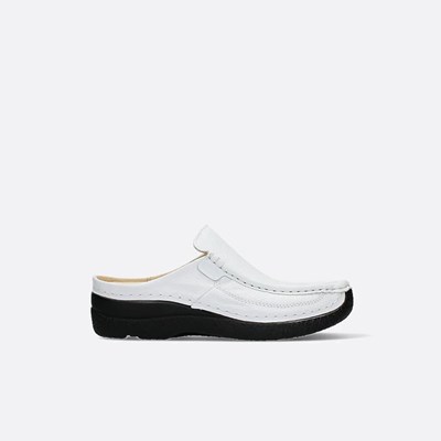 White Wolky Roll Women's Slides | RULW02785