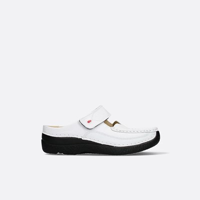 White Wolky Roll Women's Slippers | KZHB08937